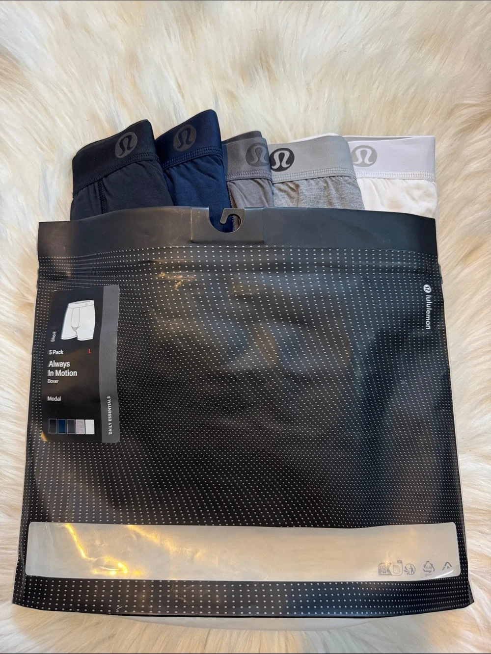 Lululemon 7 Pack Always In Motion Boxer sz L
